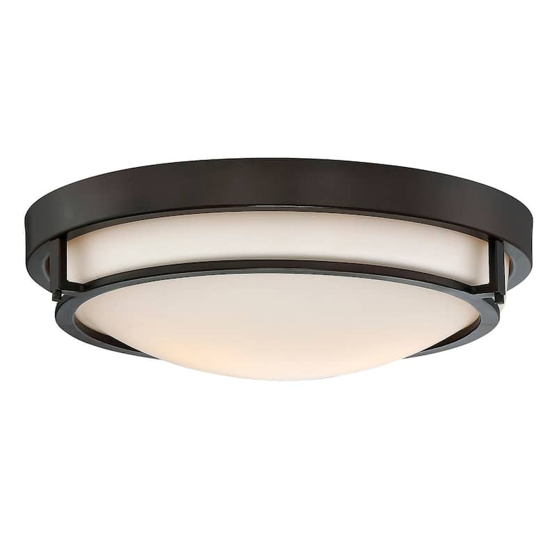Meridian M60019 2 Light 13" Wide Flush Mount Bowl Ceiling Fixture - Oil Rubbed Bronze