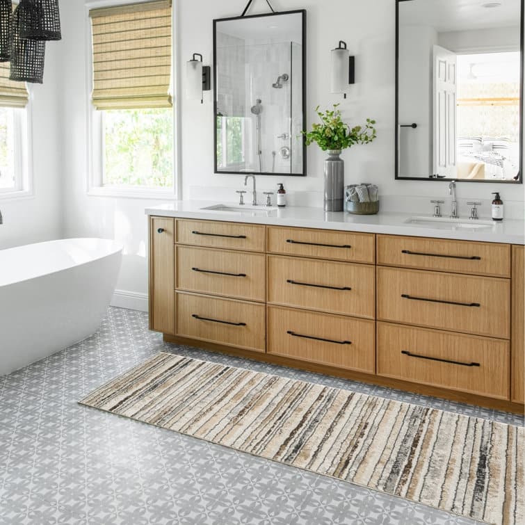 Modern Minimalist Striped Area Rug