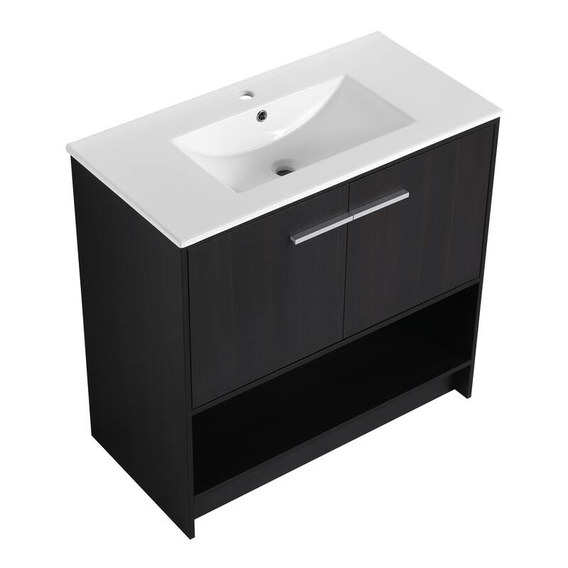 36" Bathroom Vanity with Ceramic Sink