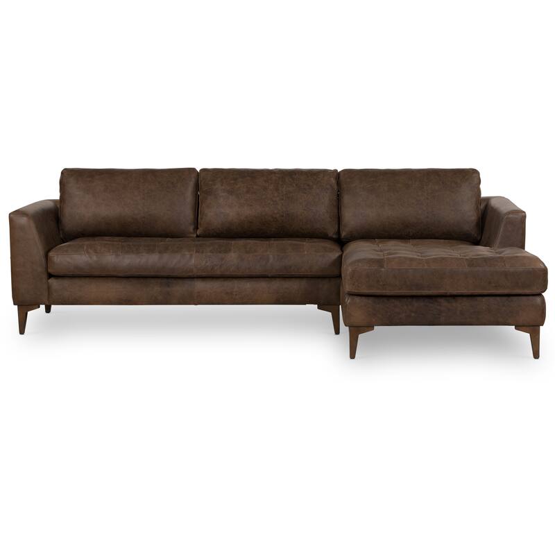 Poly & Bark Calle 114" Right-Facing Sectional - Full Grain Genuine Italian Leather