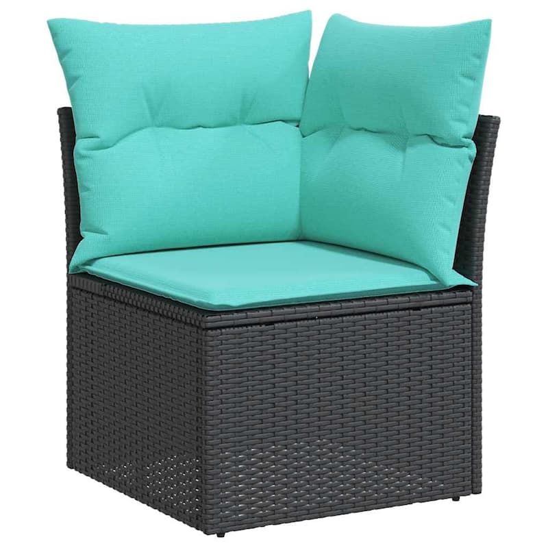 vidaXL Patio Sofa Set with Cushions Outdoor Conversation Furniture Poly Rattan