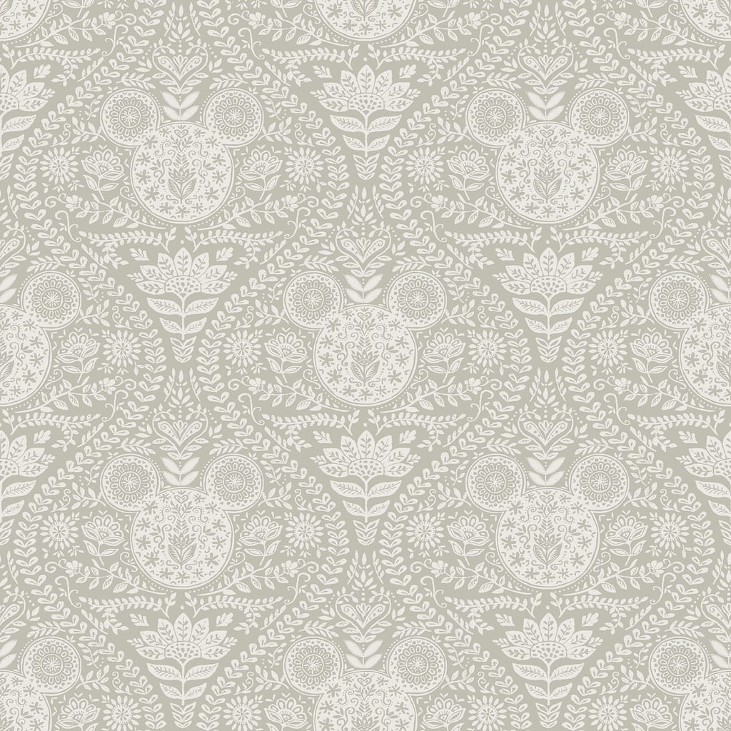 Disney Mickey Mouse Cream Block Print Peel and Stick Wallpaper by RoomMates
