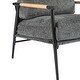 preview thumbnail 29 of 30, Modern Accent Chair with Plush Cushions, Minimalist Metal Frame, and Wooden Armrest Design
