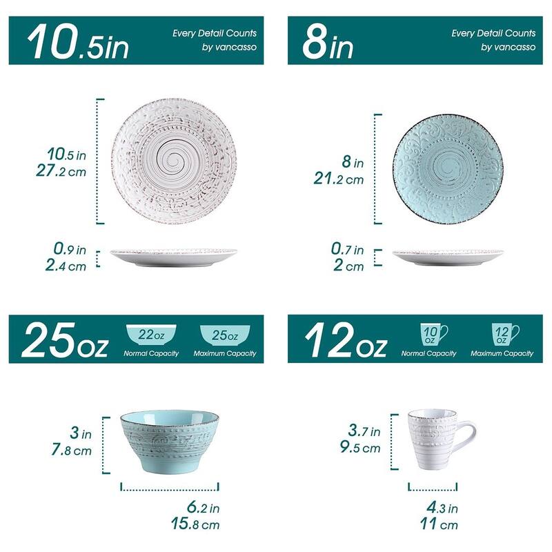 vancasso Vine 16-Piece Stoneware Dinnerware Set(Service For 4)