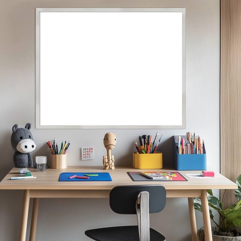 Amanti Art Svelte Clay Grey Framed Dry Erase Magnetic Board