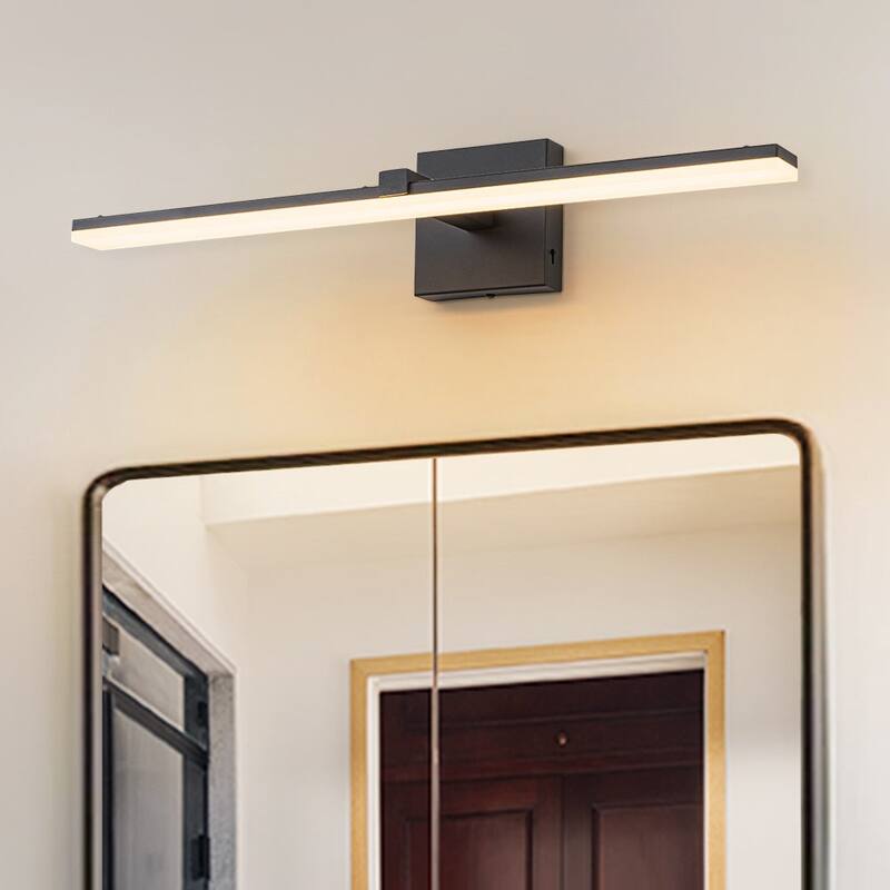 Linear Dimmable LED Vanity Wall Lamp Picture Sconce CCT Dip switch - Black