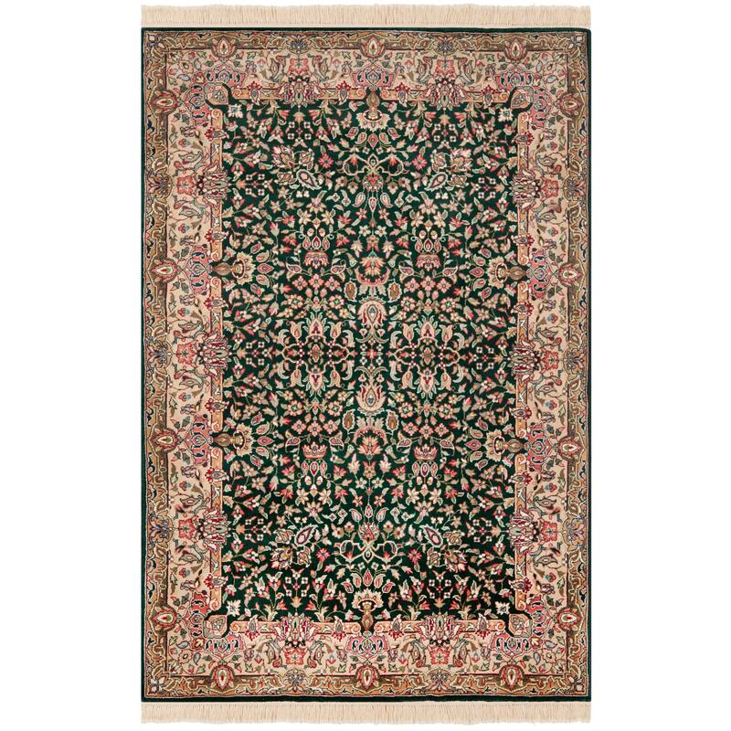 SAFAVIEH Handmade Kerman Savana Ivory and Green Wool Area Rug