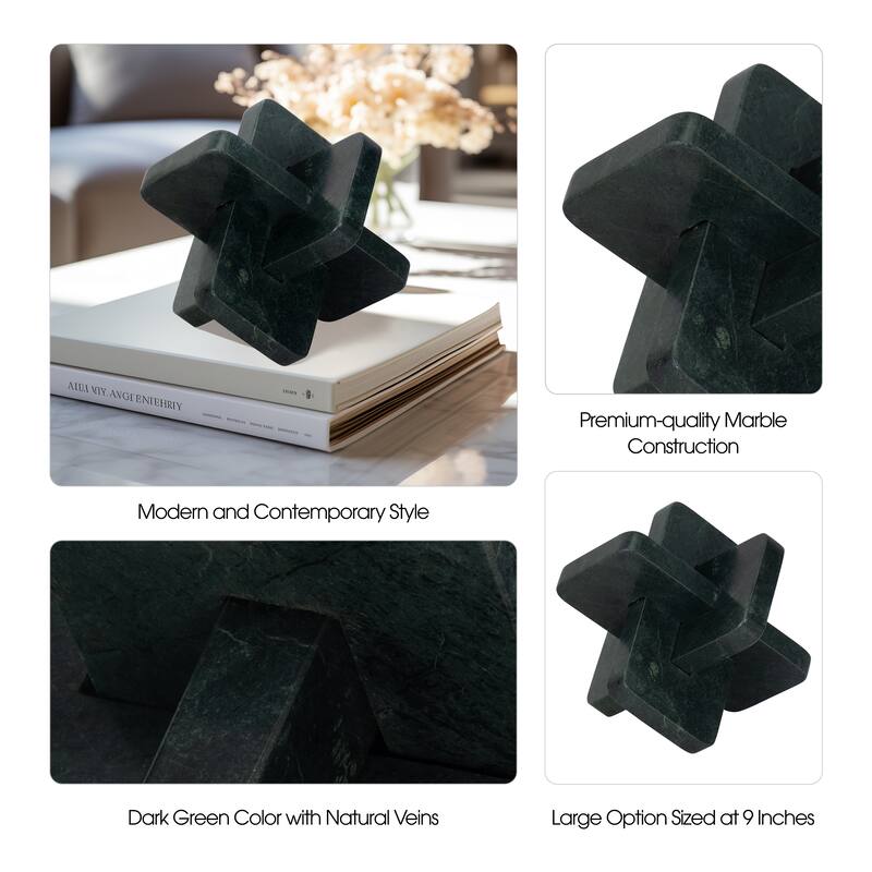 Sagebrook Home Dimora Green Marble Knots, Ideal Home Accent