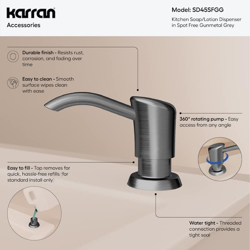 Karran SD45 Kitchen Soap/Lotion Dispenser