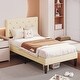 preview thumbnail 2 of 10, VECELO Upholstered Beds With Diamond Tufted Headboard Platform Bed Frame 7.9'' Under Bed Space