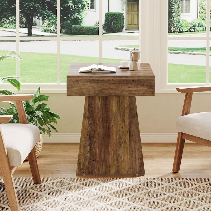 Small End Table, Rustic Square Side Table, Nightstand Beside Bed