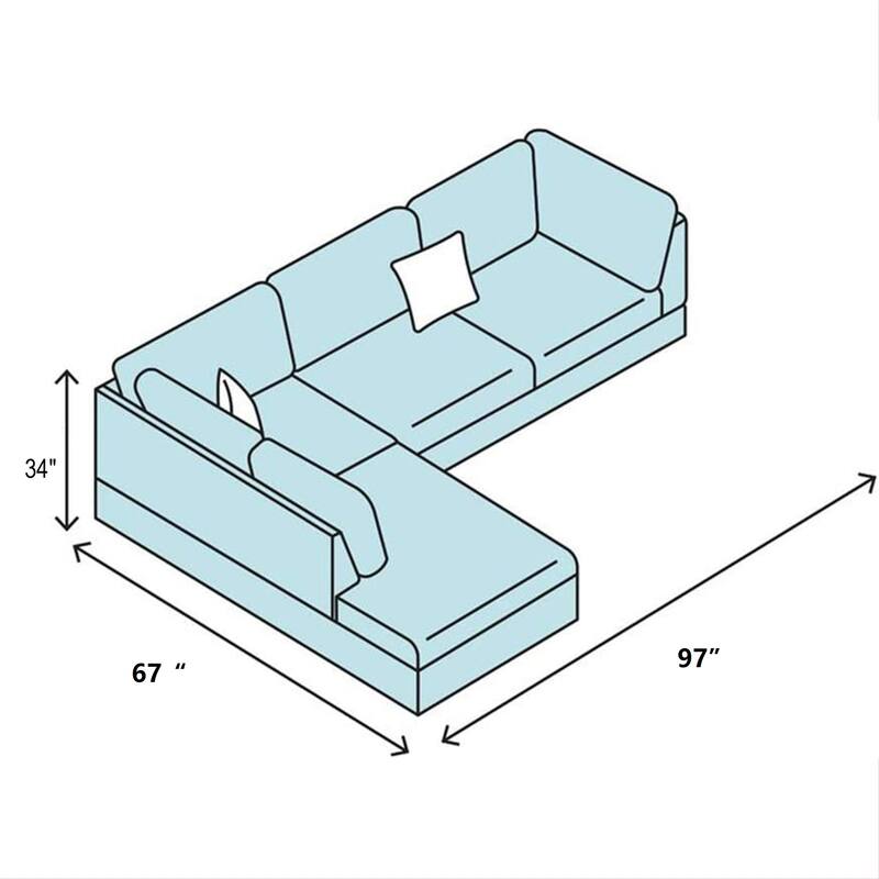 3-Pieces Sectional Sofa Set,Amber(09001A)
