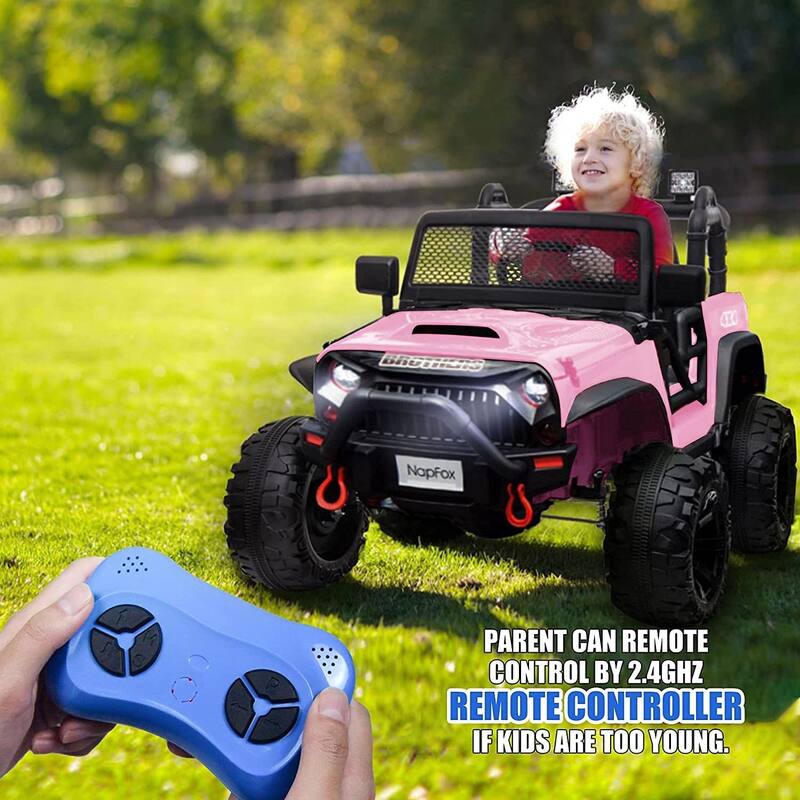 Dual Seater 24V Kids Electric Ride On Car with Parental Remote Control, 3 Speeds, MP3, USB, Music Player and Bright LED Lights