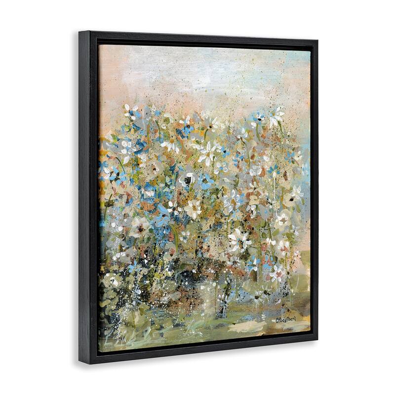 Stupell Speckled Garden Flowers Framed Floater Canvas Wall Art Design By Roy Ebert