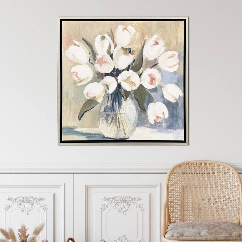 Paragon White Tulips Canvas - Plastic