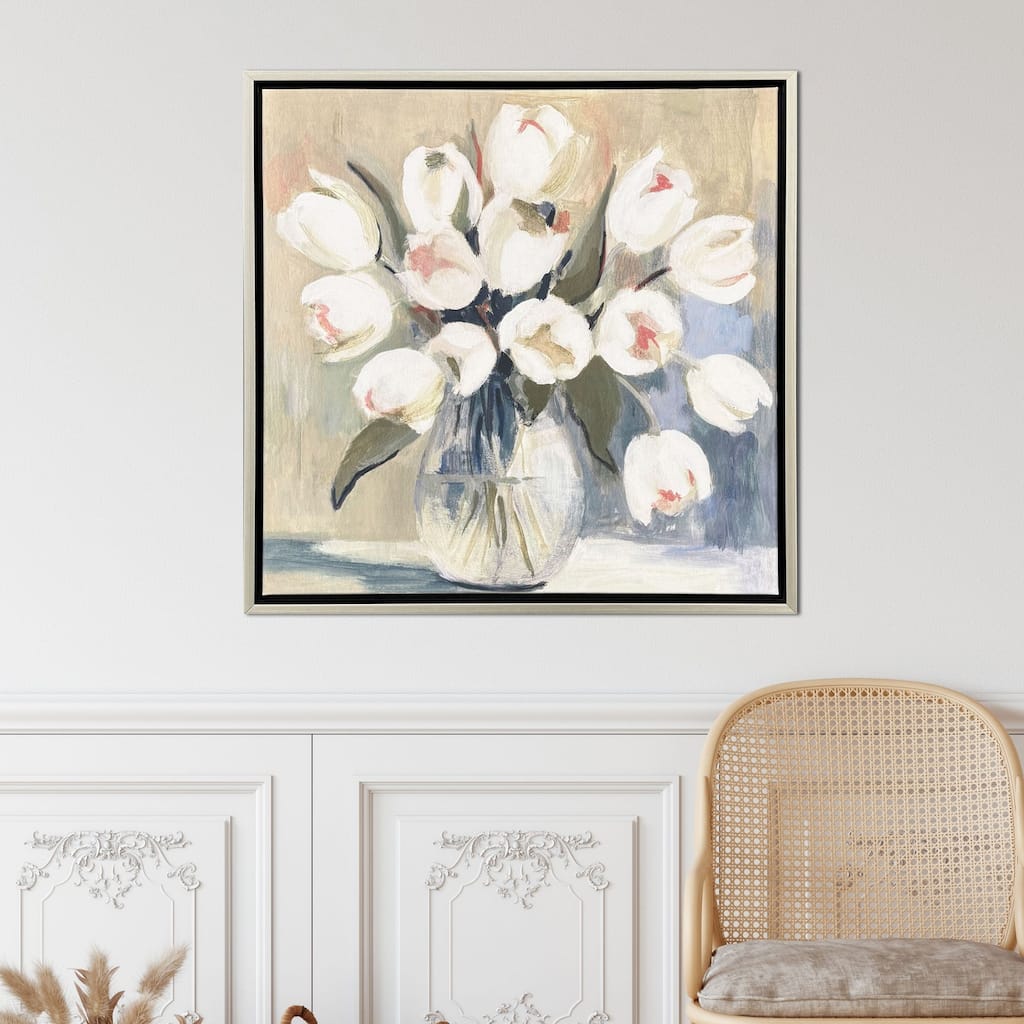Paragon White Tulips Canvas