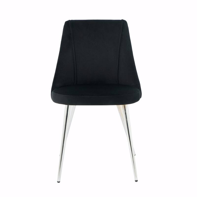 Modern Light Luxury Dining Chairs with Metal Legs-Set of 4