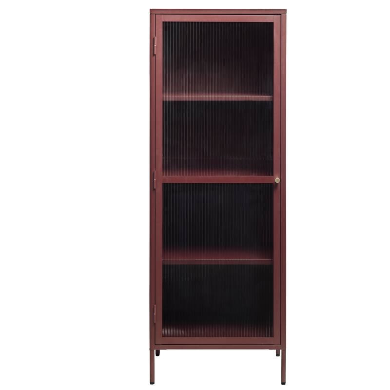Rye Studio Brianne Modern Metal & Glass 63" Display Cabinet