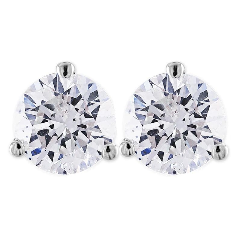 2 ct Round Solitaire Diamond Martini Studs White Gold With Screw Backs