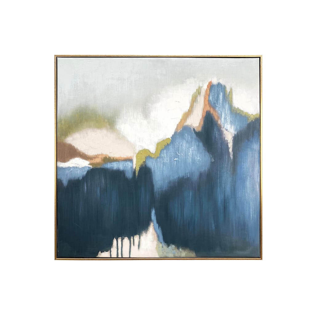 "Abstract Vision" Hand Painted Floating Framed Canvas Wall Art Print, 30x30 Inches