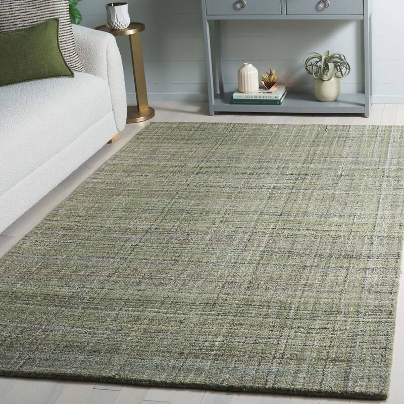 SAFAVIEH Handmade Abstract Cliff Rug - 6' Square - Green