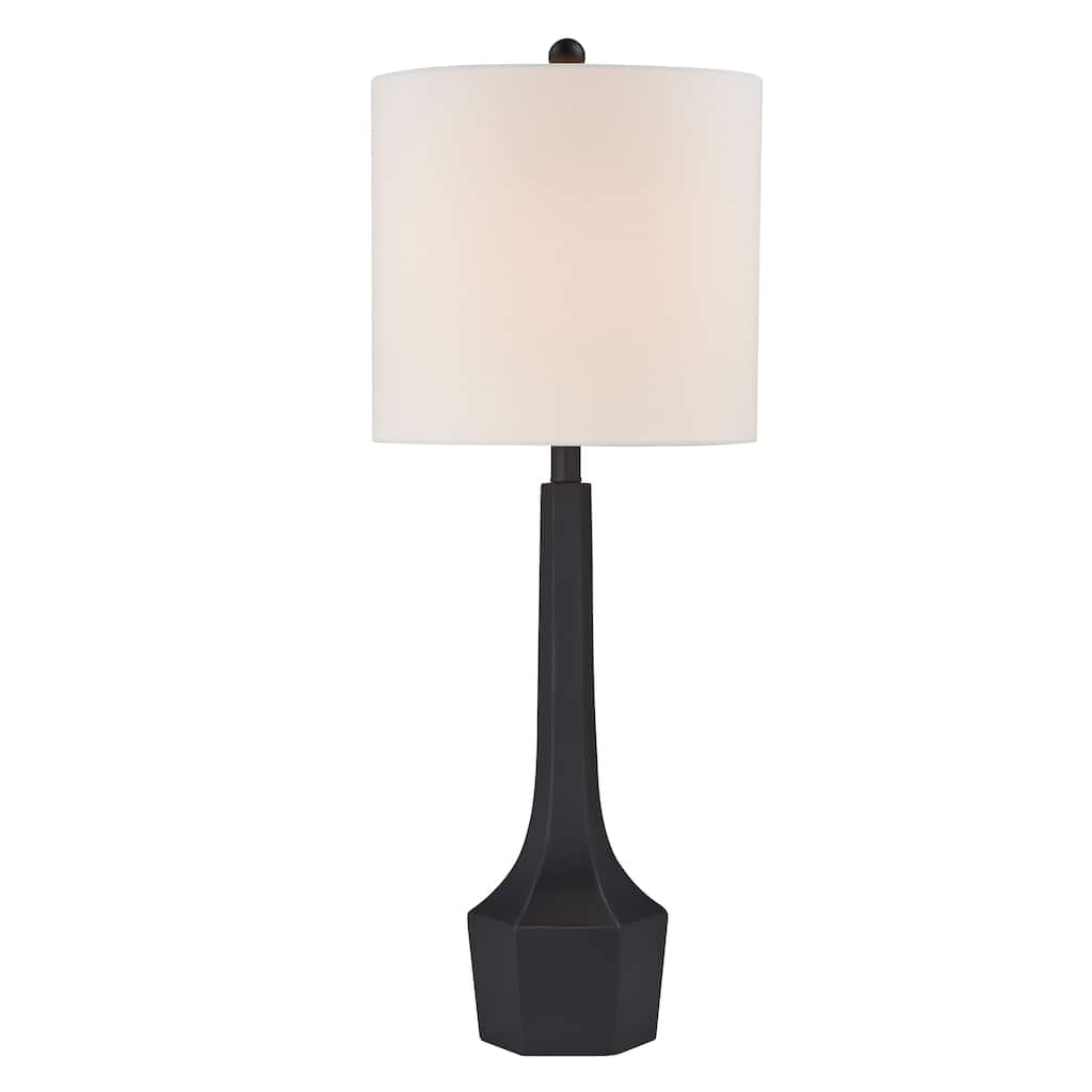Gordon 34" Table Lamp with Linen Shade, Black (Set of 2)