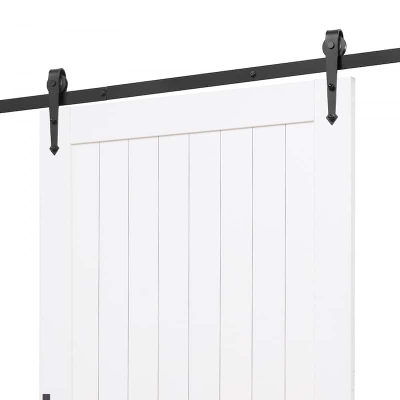 White MDF Pine Sliding Barn Door with Waterproof PVC Coating