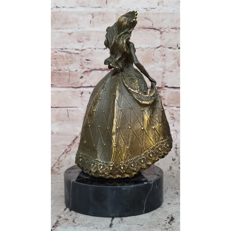 15Th Birthday Bronze Sculpture – Elegant Quinceañera Girl In Dress