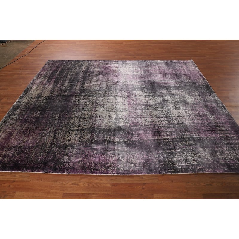 Colorful Abstract Area Rug Hand-Knotted Wool Carpet - 6'1" X 8'1"