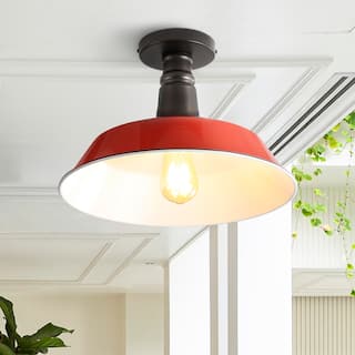 JONATHAN Y Cassidy 14" LED Semi-Flush Mount