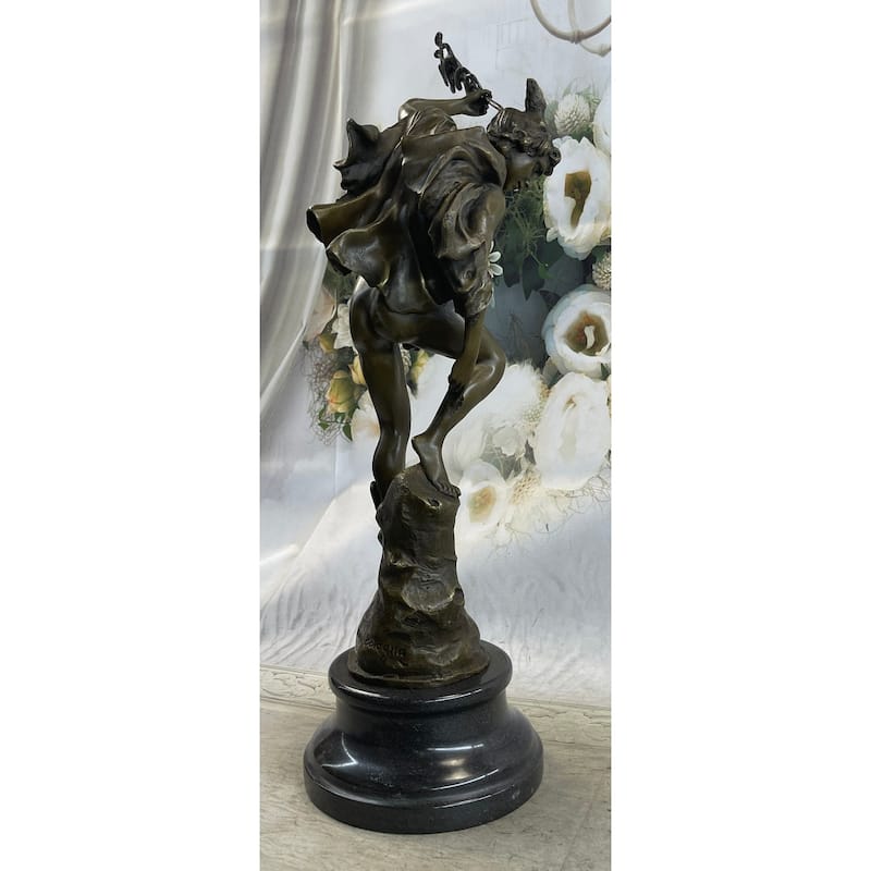 Flying Mercury Hermes W/ Caduceus Bronze Statue Sculpture Giambologna 20 Inches X 11 Inches