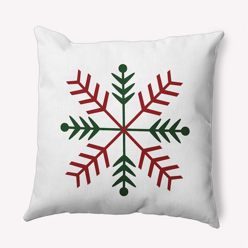 Winter Glow Snowflake Accent Pillow - Green - 16" x 16"