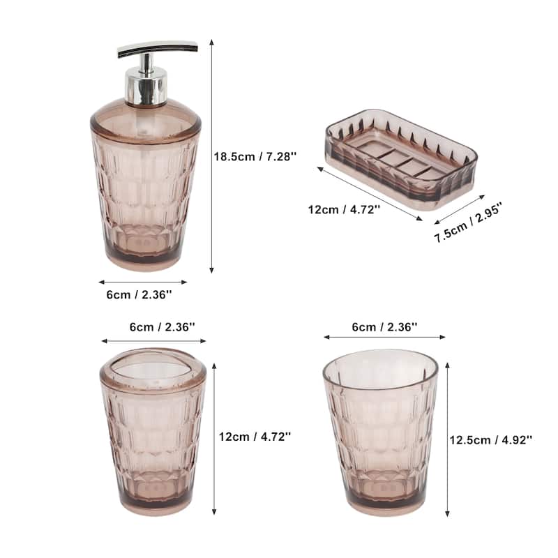 1 Set Transparent Bathroom Accessories Set for Bathroom Vanities - Coffee Color