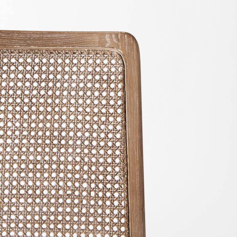 Clara Light Brown Wood Cream Seat Armless Dining Chair