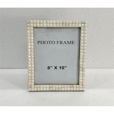 8x10" Bone Diamond Picture Frame - White