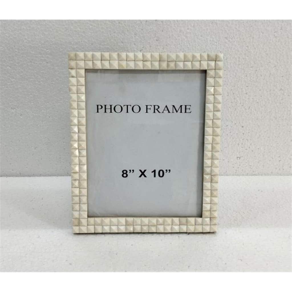 8x10" Bone Diamond Picture Frame - White