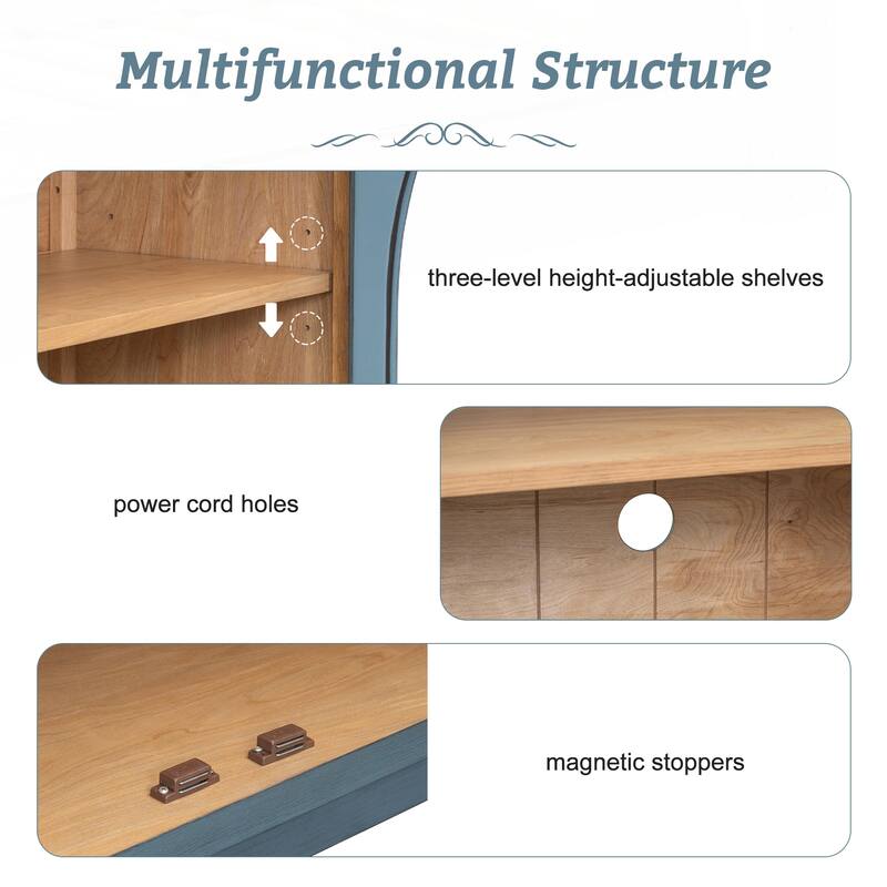 4-Door Large Storage Sideboard Buffet Cabinet