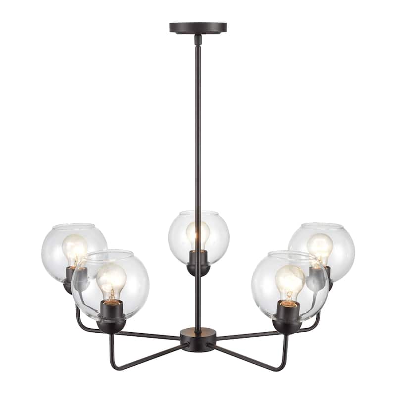Boman 23-inch Wide 3-Light Chandelier in Matte Black