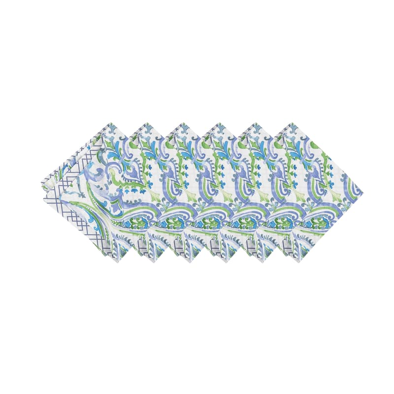 Juliet Reversible Bright Paisley Napkin Set of 6 - Set of 6