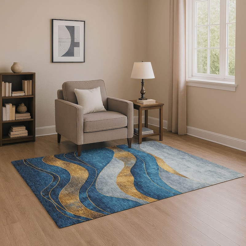 Premium Washable Super Soft Mayfield Rug - Blue - 8' x 10'