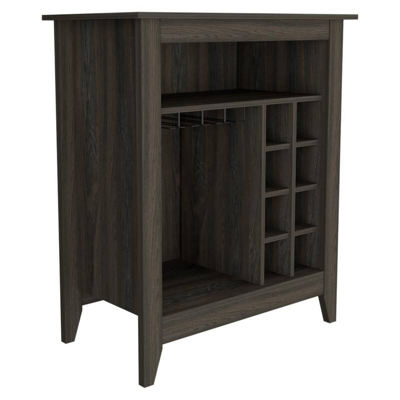 Anmytek Bar Cabinet Wine Rack Glass Storage with Open Shelf