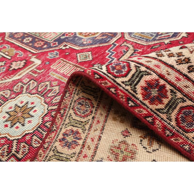 ECARPETGALLERY Hand-knotted Antalya Vintage Red Wool Rug - 7'8 x 10'10