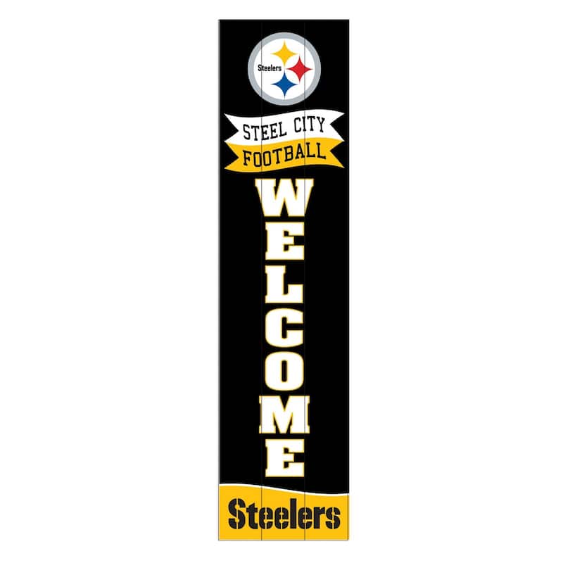 47" Porch Leaner Welcome Wall Sign, Pittsburgh Steelers