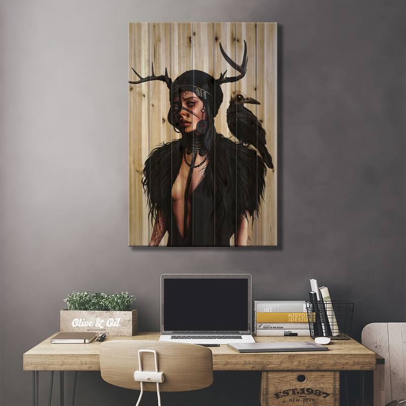 Valhalla Print On Wood by Laura H. Rubin - Multi-Color