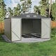 preview thumbnail 13 of 51, Patiowell 10' x 8'/10' x 10'Metal Outdoor Storage Shed with Goods Shelves/Floor Frame Garden Tool Shed for Backyard Garden 10' x 8' with Floor Frame - Brown