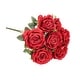 Set of 2 Deluxe Red Artificial Elegant Rose Flower Stem Bush Bouquet ...