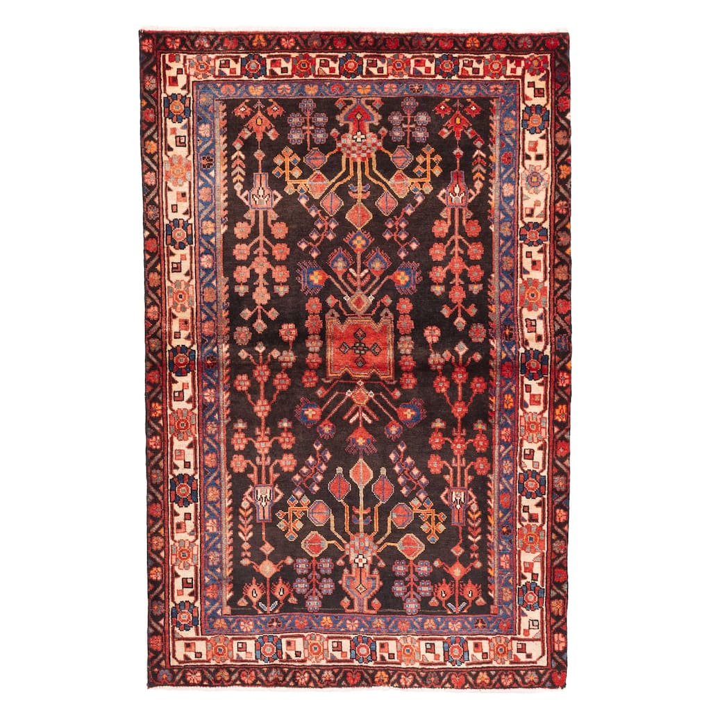 ECARPETGALLERY Hand-knotted Andelz Black Wool Rug - 4'4 x 6'10