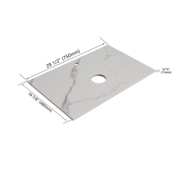 30Inch Modern DoubleLayer Bathroom Vanity Set with Ceramic Basin