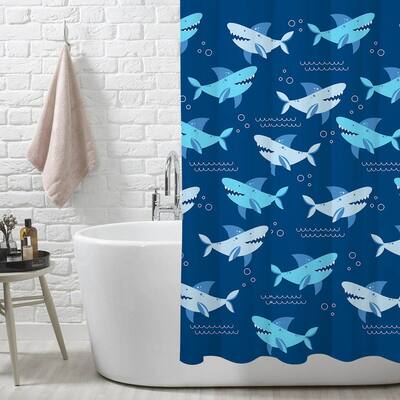 Style Quarters shower curtain SHARK