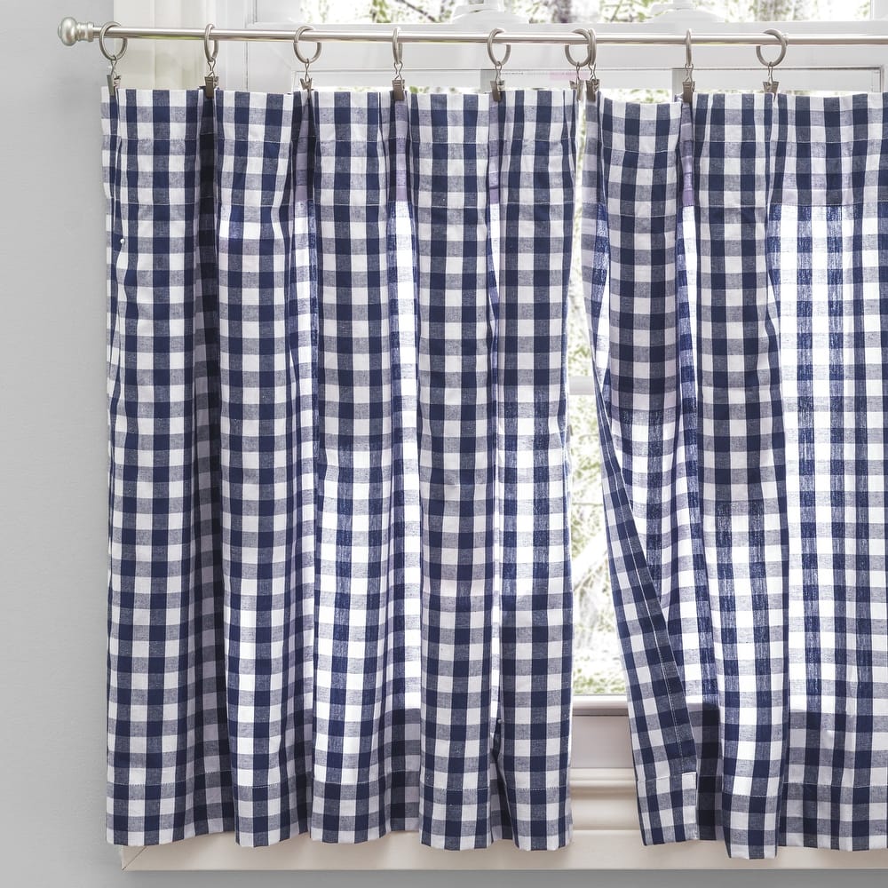 Checkmate Rod Pocket Kitchen Curtains - Tier, Swag or Valance (Sold Separately)